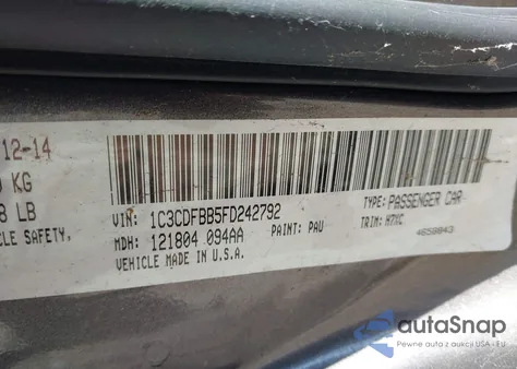 2015 Dodge Dart Sxt z USA, uszkodzony, nr VIN 1C3CDFBB5FD242792